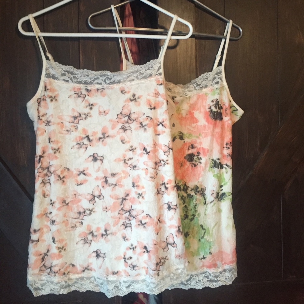 2 bundle set floral tanks cami maurices